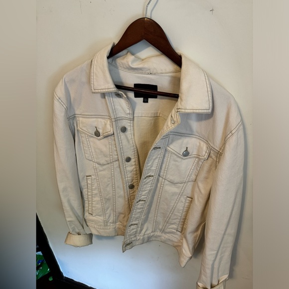 Club Monaco White Denim Jacket - L - Large - Picture 3 of 10